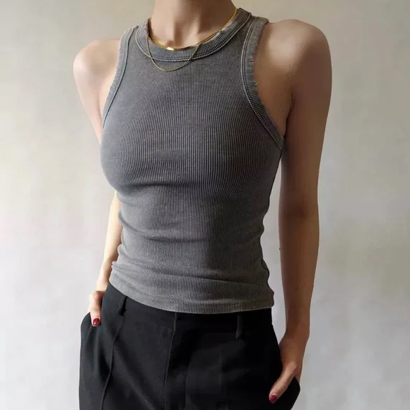 ZARA Washed Rib Tank Top - Picture 6 of 6